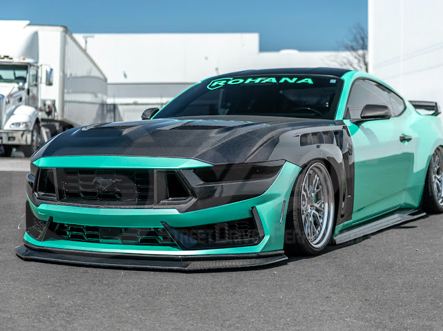 2024-Up Ford Mustang S650 Dark Horse | CARBON FIBER Front Upper Grille Insert Trim Pair